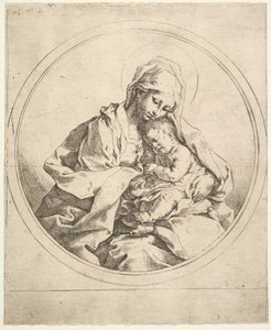 ラウンドのマドンナと子供。 作： Guido Reni