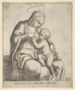 幼児キリストを看護する聖母、約。 1590-1610。 作： Guido Reni