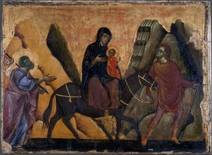 エジプトへの逃避、c。 1280 作： Guido da Siena