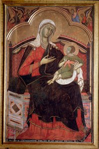聖母子像 聖母マリアと幼子イエス - グイド・ダ・シエナ（1260～1280年活躍）の絵画 作： Guido da Siena