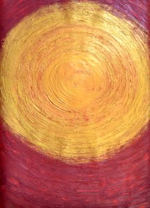 コントロール装置を太陽の中心にセットする》2014年（アクリル、紙） 作： Guilherme Pontes