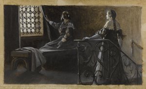 エセルとベールに包まれた女 1889年頃（油彩・キャンバス） 作： Guillaume Albert Demarest