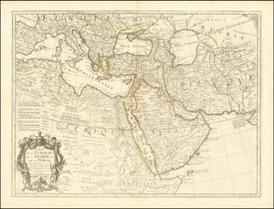 1701年 地図 - トルコ・アラビア・ペルシャ 地図 作： ギヨームデリ