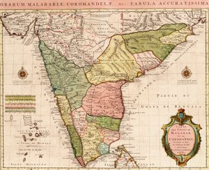 インド洋海図、1722年頃（彩色エングレーヴィング） 作： Guillaume Delisle