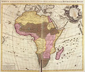 アフリカの地図（銅版画 作： Guillaume Delisle