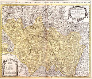 トゥール教区（フランス・ロレーヌ地方）の地図（銅版画 作： Guillaume Delisle