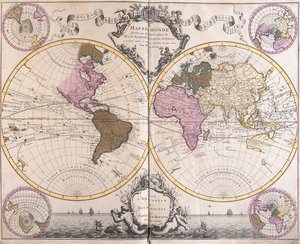 両半球の地図 作： Guillaume Delisle