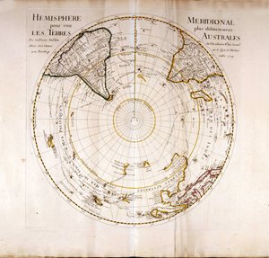 地理学者Guillaume Delisle（1675-1726）が描いた南極点アトラスの図 作： Guillaume Delisle