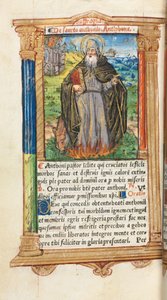 ローマ版時祷書：104v、聖アンソニー大修道院長 作： Guillaume Le Rouge