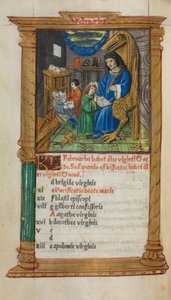 印刷された時祷書（ローマ使用）：フォール3v、2月の暦の図版