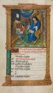 印刷された時祷書（ローマ使用）：フォール3v、2月の暦の図版