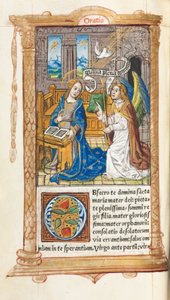 ローマ版時祷書：60v「受胎告知 作： Guillaume Le Rouge