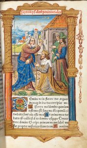 ローマ版時祷書：65r、ダビデとサミュエル 作： Guillaume Le Rouge