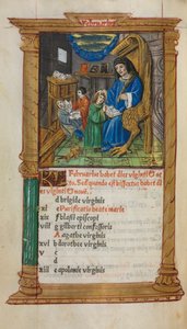 印刷された時間の本ローマの使用：fol。 3v、2月のカレンダーのイラスト、1510年。