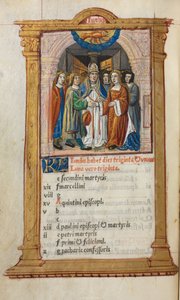 ローマの印刷された時間の使用：fol。 7v、6月のカレンダーのイラスト、1510。 作： Guillaume Le Rouge