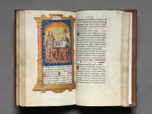 印刷された時間の本ローマの使用：fol。 95r、トリニティ、1510。 作： Guillaume Le Rouge