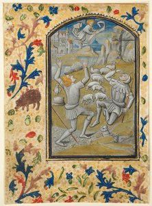 『時間の書』の葉っぱ：聖母の戴冠式、c。 1470-1480。 作： Guillaume Vrelant