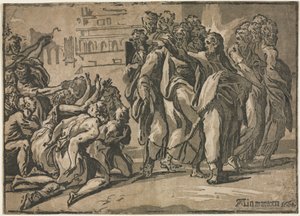 ハンセン病患者を癒すキリスト、1608年。 作： Guiseppe Rossigliani