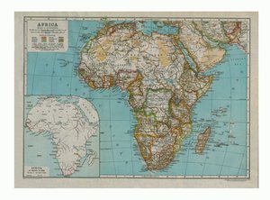 アフリカの地図、c1910