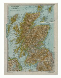 スコットランドの地図、c1910 作： Gull Engraving Company