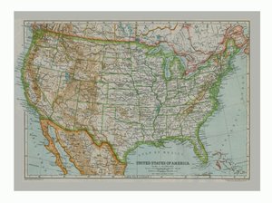 アメリカ合衆国、c1910の地図