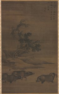 風景の中の群れとバッファロー 作： Guo Min