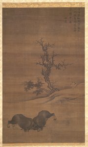 牧童と水牛の風景、1200 年代。