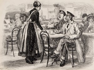 おそらく第一次世界大戦の漫画、パンチ、1916年（紙にインクをペン） 作： Gurnell Charles Jennis