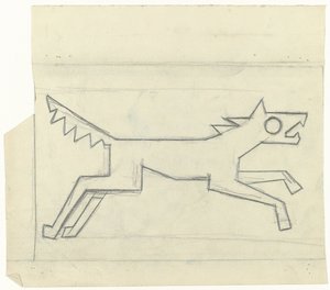 右に走る犬 作： Gust van de Wall Perné