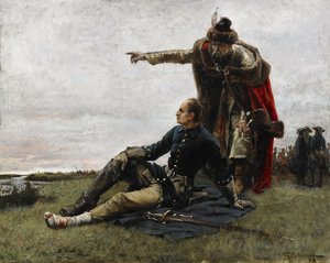 1879年、ポルタヴァの戦い後のスウェーデンのカール12世とイワン・マゼパ 作： Gustaf Cederström