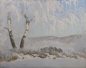 日差しの中で白い霜 作： Gustaf Fjæstad
