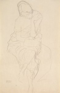 正面から腰掛け 作： Gustav Klimt