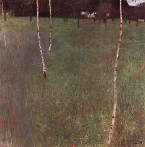 白樺の木のある農家 作： Gustav Klimt