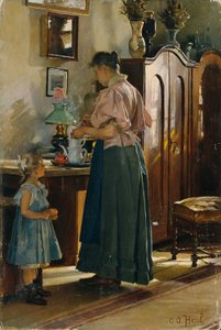 夕飯 作： Gustav Adolf Hessl