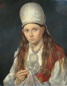 エストニアの少女、1852年 作： Gustav Adolf Hippius