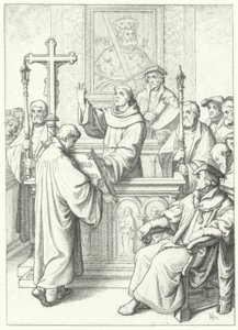 1512年にヴィッテンベルク大学でAndreas Karlstadtから博士号を授与されたMartin Luther