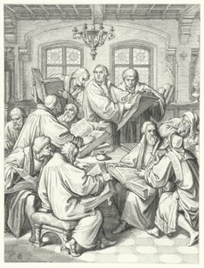 バイブルをドイツ語に翻訳するマルティン・ルター（彫刻作品 作： Gustav Ferdinand Leopold Konig