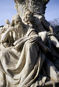 ボルゲーゼ公園周辺の公園にあるゲーテの記念碑（詳細） 作： Gustav Heinrich Eberlein
