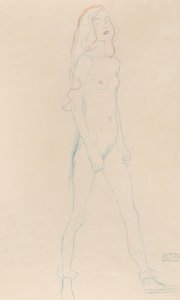 裸の少女、c。 1917年。 作： Gustav Klimt
