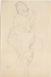 正面から腰掛け 作： Gustav Klimt