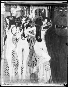 ベートーヴェンのフリーズ：「Die feindlichen Gewalten」の詳細 作： Gustav Klimt
