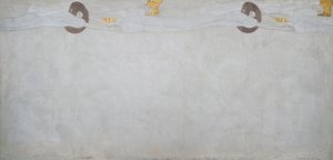 ベートーヴェン・フリーズ: 幸福への憧れ - パネル 2、左側の長い壁 作： Gustav Klimt