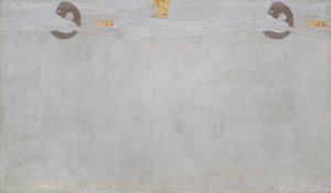 ベートーヴェン フリーズ: 幸福への憧れ - プレート 4、左の長い壁 作： Gustav Klimt