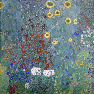 ひまわりのあるコテージガーデン 作： Gustav Klimt