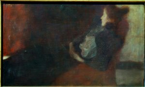 暖炉のそばの女性 作： Gustav Klimt