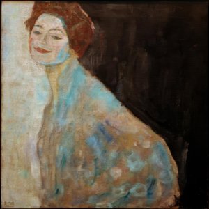 白の女性の肖像画 作： Gustav Klimt