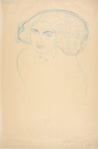 女性の頭、c。 1916年。 作： Gustav Klimt