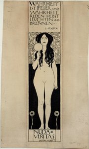 ヌーダ・ヴェリタス、後の油彩画のための習作 作： グスタフ・クリムト