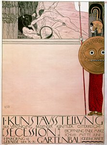 セセッシオンの第1回展のポスター（テセウスとミノタウロス 作： Gustav Klimt