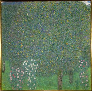 木の下のバラの茂み 作： Gustav Klimt